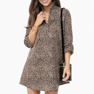 LEOPARD MEGAN TAFFETA DRESS